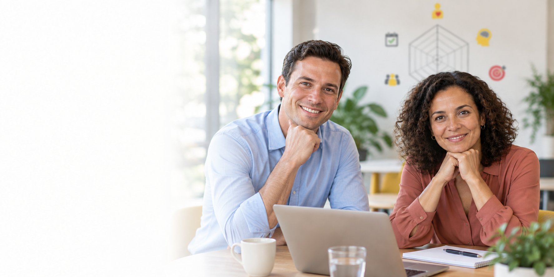 Twee professionals nodigen uit tot een kennismakingsgesprek